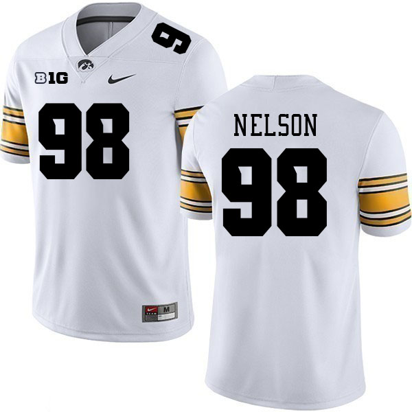 Iowa Hawkeyes #98 Anthony Nelson College Football Jerseys Stitched Sale-White